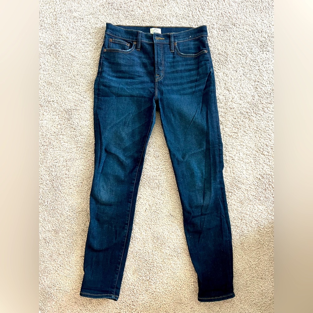 J. Crew 9” high risk toothpick jeans